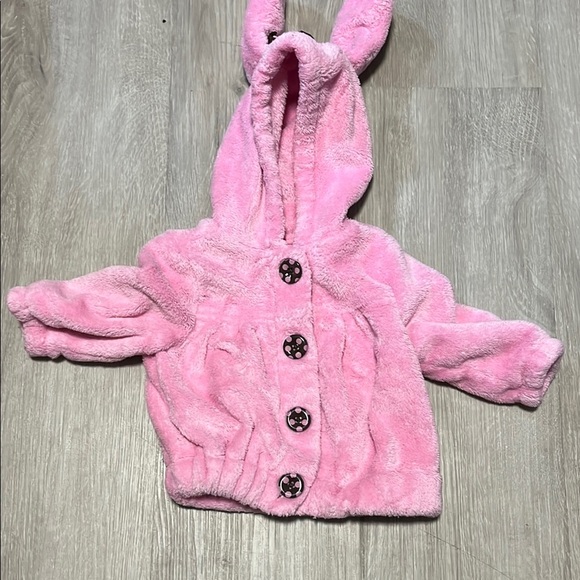 4/$20 Pink Plush Bunny Ear Hoodie - Picture 1 of 1